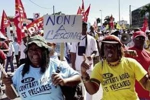 Manifestation antigouvernementale à Pointe-à-Pitre (Guadeloupe), le 9 janvier © Julien Tack/AFP Photo
