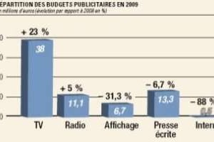 Répartition des budgets publicitaires en 2009 © Sigma