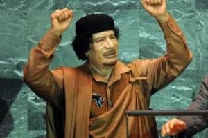 Mouammar Kaddafi, le 22 septembre au siège de l’ONU à New-York © AFP/Stan Honda