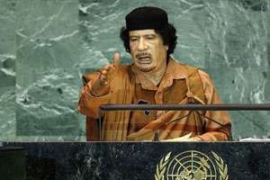 Mouammar Kaddafi devant l’assemblée générale de l’ONU, le 23 septembre 2009, à New York © ONU