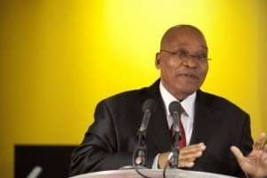 Le président sud-africain Jacob Zuma, lors d’une conférence de presse, le 4 mars à Londres. © AFP