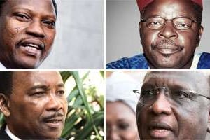 De g. à d. et de h. en b. : H. Amadou, M. Ousmane, M. Issoufou et A. Boubacar Cissé © APA/Reuters/AFP/Montage J.A.