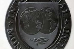 Le logo du Fonds monétaire international (FMI). © AFP