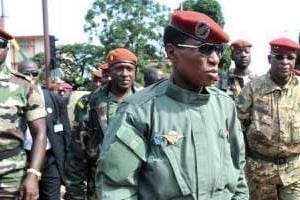 Moussa Dadis Camara, alors qu’il était encore l’homme fort de Guinée, le 2 octobre à Conakry. © AFP