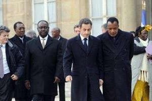 Nicolas Sarkozy, Denis Sassou Nguesso, François Bozizé et Idriss Déby à l’Élysée, fin 2009. © AFP