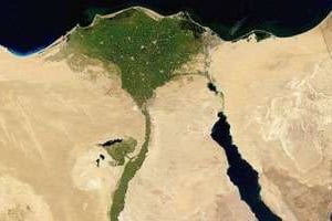 Image satellite du delta du Nil, en Égypte, prise en juillet 2004. © AFP