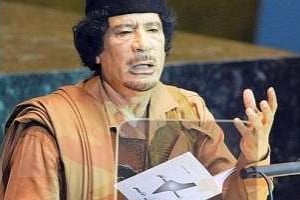 Mouammar Kaddafi devant l’Assemblée générale de l’ONU, en septembre 2009. © AFP