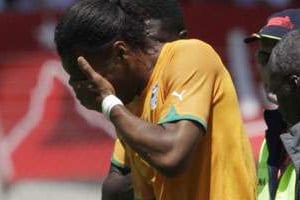Drogba s’est blessé au bras lors d’un match de préparation contre le Japon. © Reuters