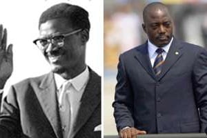Patrice Lumumba (à g.) et Joseph Kabila (à d.). © Montage J.A. avec AFP