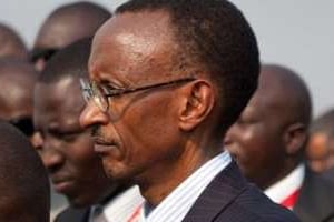 Le président rwandais Paul Kagame à Kinshasa, le 30 juin 2010. © AFP