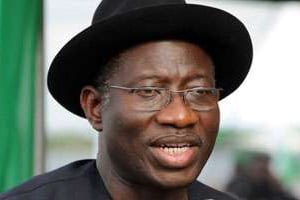 Le président nigérian Goodluck Jonathan à Port-Harcourt (delta du Niger) en mai dernier. © AFP