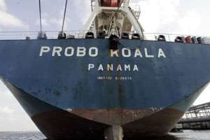 Le Probo Koala dans le port de Talinn (Estonie), en septembre 2006. © AFP