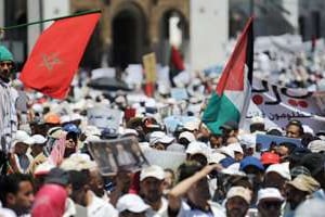 Manifestation de soutien à la Palestine à Rabat, le 6 juin. © AFP