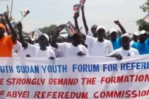 Des Soudanais manifestent pour l’indépendance du Sud, le 30 juillet 2010. © AFP