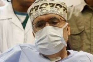 Abdel Basset el-Megrahi, le 20 août 2009 à l’hôpital de Tripoli. © AFP