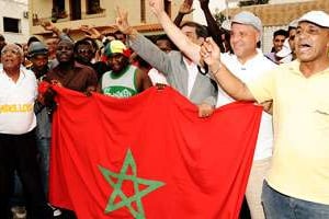 Manifestation devant l’ambassade d’Espagne à Rabat, le 7 août. © APA