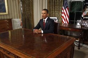 Barack Obama dans le bureau ovale de la Maison-Blanche © Reuters