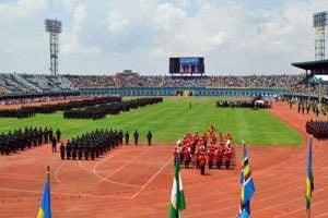 Parade militaire lors de la cérémonie d’investiture du président rwandais Paul Kagamé. © AFP