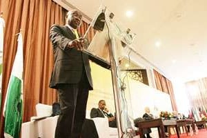 Donald Kaberuka, lors de sa prestation de serment, à Tunis, 1er septembre. © Hichem