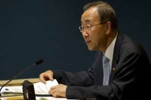 Le secrétaire général de l’ONU Ban Ki-moon à New York le 19 août 2010. © AFP