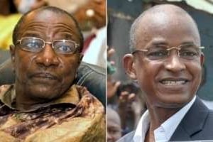 Les deux candidats à la présidentielle, Cellou Dalein Diallo (D) et Alpha Condé. © AFP