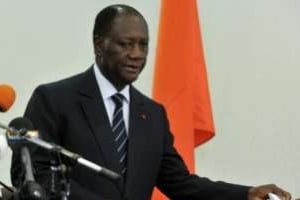 Alassane Ouattara, ici le 8 décembre 2010 à Abidjan, est le seul président légitimement élu. © AFP