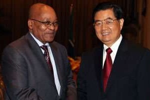 Les présidents Jacob Zuma et Hu Jintao. © Xinhua