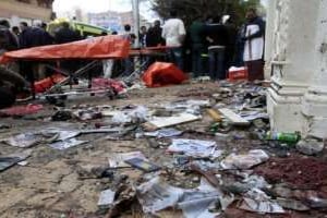 Attentat le 1er janvier 2011 devant une église à Alexandrie. © AFP