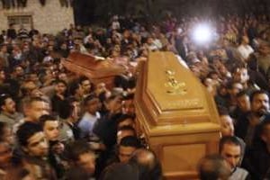 Obsèques le 1er janvier 2011 au monastère Marmina. © AFP