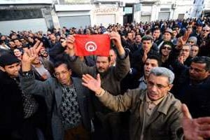 Manifestation à Tunis le 8 janvier 2011. © AFP