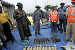 Cargaison d’armes saisie au Nigeria à destination de la Gambie. © AFP