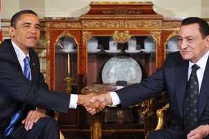 Rencontre entre Barack Obama et Hosni Moubarak, au Caire, en juin 2009. © Mandel Ngan/AFP/Getty Images
