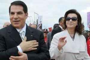 Zine el-Abidine Ben Ali et son épouse Leila le 11 octobre 2009 à Rades, en Tunisie. © AFP