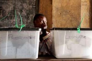 Le 23 janvier, jour du scrutin, à Bangui. © Baudouin Mouanda