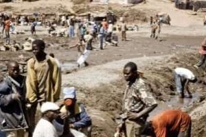 Une mine à ciel ouvert dans la province du Katanga, le 9 juillet 2010 en RDC. © AFP