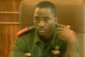 Joseph Kabila à la télévision nationale congolaise, le 16 janvier 2001. © Capture d’écran / YouTube / INA