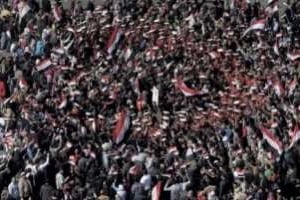Manifestants place Tahrir le 18 février 2011 au Caire. © AFP
