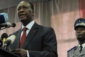 Ouattara demande la création de couloirs humanitaires pour les civils en Côte d’Ivoire. © AFP