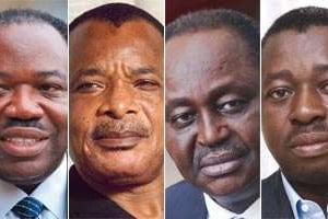 Ali Bongo Ondimba, Denis Sassou Nguesso, François Bozizé et Faure Gnassingbé. © APF/Vincent Fournier pour J.A.