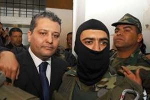 Arrivée au palais de justice d’Imed Trabelsi, le neveu de Leïla Ben Ali, le 21 avril. © AFP