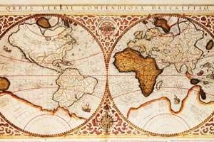 Planisphère réalisé par Gérard Mercator en 1587. © Royal geographical society
