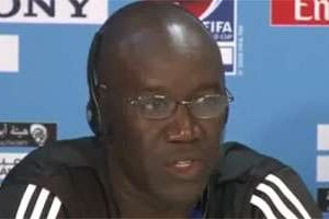 Lamine Ndiaye, le coach, sait que la partie ne sera pas facile pour les champions congolais. © Capture d’écran
