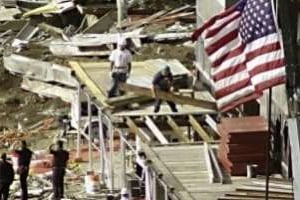 Les ruines de Ground Zero, à New York, le 18 septembre 2001. © AFP