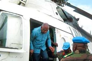 Laurent Gbagbo, à son arrivée à Korhogo. © D.R.