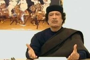 Mouammar Kaddafi sur une image de la télévision libyenne diffusée le 30 avril 2011. © AFP