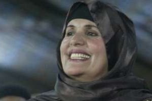 Safia Kaddafi, la femme du « Guide », à Tripoli le 1er septembre 2003. © AFP