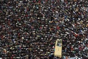 La place Tahrir au Caire, épicentre des manifestations anti-régime, le 25 février 2011. © AFP