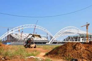 Le stade de l’Amitié-sino-gabonaise, à Angondjé, près de Libreville. © Tipahaine Saint Criq pour J.A.