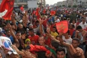 Des Marocains manifestent dans Casablanca, le 19 juin 2011. © Abdelhak Senna/AFP