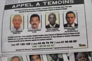 Publication le 3 mai 2011 dans un quotidien ivoirien des personnes kidnappées le 4 avril 2011. © AFP